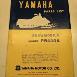Yamaha Oem Parts List Book Model Pr440A 1976 8E5-28198-H0 Snowmobile Manual