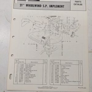 Toro Parts Catalog List Book Manual 21” Whirlwind Sp Implement 20311 90000
