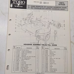 Toro Parts Catalog List Book Manual 19” Guardian Lawn Mower 18208 18257 1970