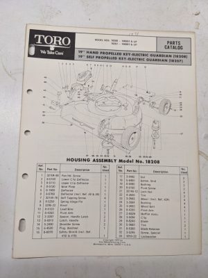 Toro Parts Catalog List Book Manual 19” Guardian Lawn Mower 18208 18257 1970