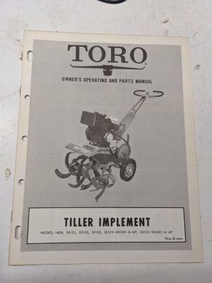 Toro Parts Catalog List Book Manual Owner Operating Tiller Implement 38121 22 23