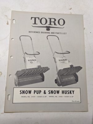 Toro Parts Catalog List Book Manual Reference Drawing Snow Pup Husky 31410 31500