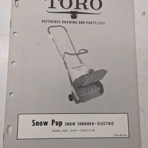 Toro Parts Catalog List Book Manual Reference Drawing Snow Pup 31450 Blower
