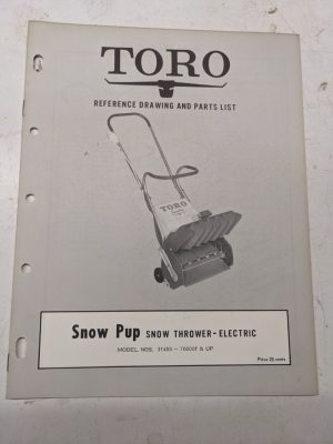 Toro Parts Catalog List Book Manual Reference Drawing Snow Pup 31450 Blower