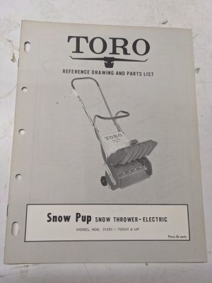 Toro Parts Catalog List Book Manual Reference Drawing Snow Pup 31450 7001 Blower