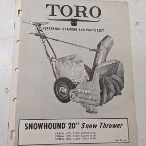 Toro Parts Catalog List Book Manual Ref Drawing Snow Hound 20” Blower 313000