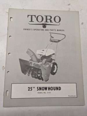 Toro Parts Catalog List Book Manual Reference Drawing Snow Hound 20 Blower 31103