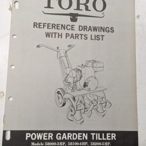 Toro Parts Catalog List Book Manual Reference Drawing Tiller 58000 58100 58200