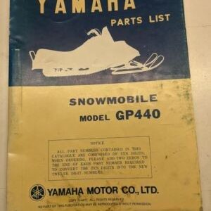 Original Yamaha Parts List Book Model Gp440 1975 8A1-28198-60 Snowmobile Manual