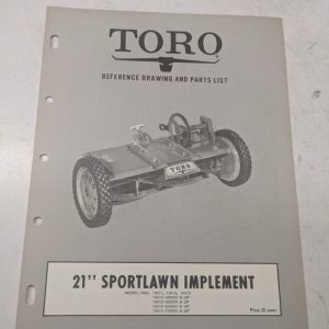 Toro Parts List Manual Reference Drawing 25” Sportlawn Implement 10411 10412