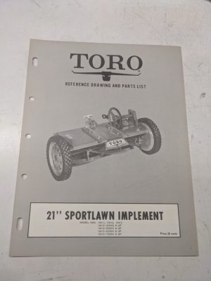 Toro Parts List Manual Reference Drawing 25” Sportlawn Implement 10411 10412