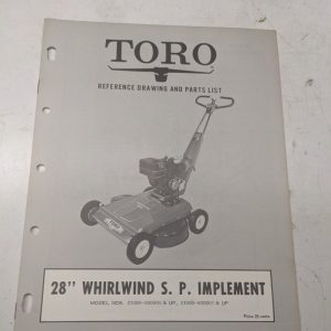 Toro Parts List Manual Reference Drawing 28” Whirlwind Sp Implement 21000