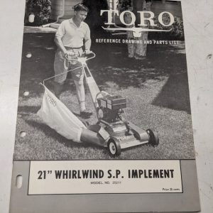 Toro Parts List Book Manual Reference Drawing 21” Whirlwind Sp Implement 20211