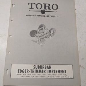 Toro Parts List Book Manual Reference Drawing Suburban Edger Trimmer Implement