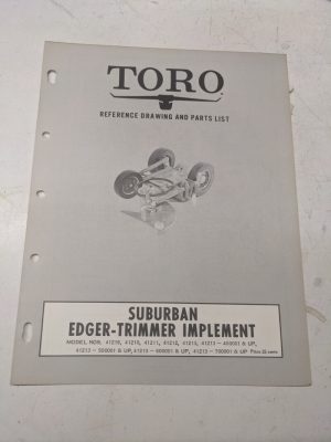 Toro Parts List Book Manual Reference Drawing Suburban Edger Trimmer Implement