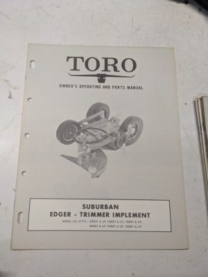 Toro Parts Book Manual Reference Drawing Suburban Edger Trimmer Implement 41213