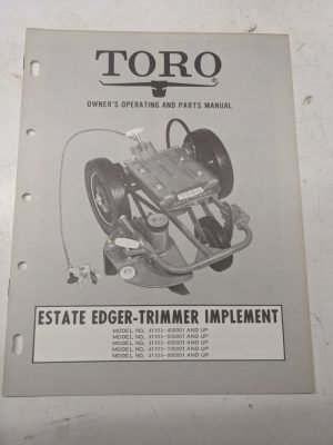 Toro Parts List Manual Reference Drawing Estate Edger Trimmer Implement 41103