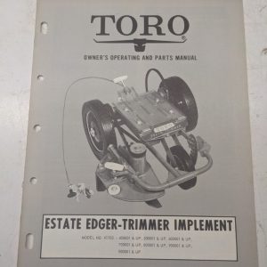 Toro Parts Book Manual Reference Drawing Estate Edger Trimmer Implement 41103
