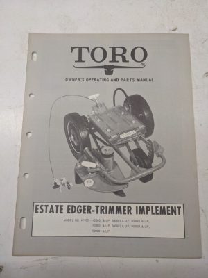 Toro Parts Book Manual Reference Drawing Estate Edger Trimmer Implement 41103