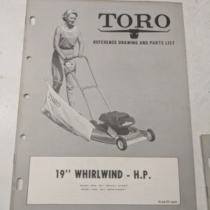 Toro Parts Catalog List Manual Reference Drawing 19” Whirlwind Hp 18111 18121