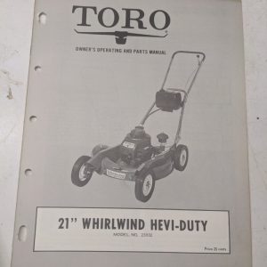 Toro Parts Catalog List Manual Owner Operating 21” Whirlwind Hevi-Duty 23002