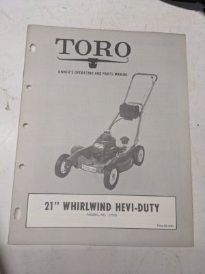 Toro Parts Catalog List Manual Owner Operating 21” Whirlwind Hevi-Duty 23002