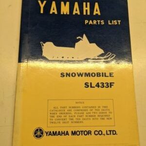 Original Yamaha Oem Parts List Book Model Sl433F 1973 861-60 Snowmobile Manual