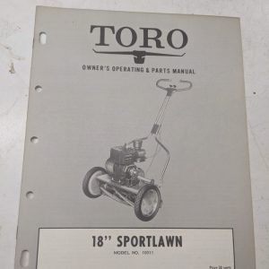 Toro Parts Catalog List Book Manual Owner Operating 18” Sportlawn 10011