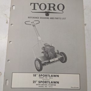 Toro Parts Catalog List Manual Reference Drawing 18” 21 Sportlawn 10012 10312