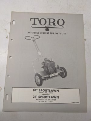 Toro Parts Catalog List Manual Reference Drawing 18” 21 Sportlawn 10012 10312