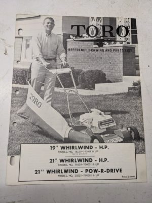 Toro Parts Catalog List Book Manual Reference Drawing 19 21 Pow-R-Drive Hp 20221