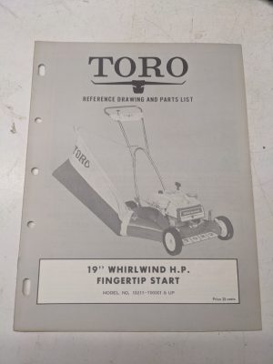 Toro Parts Catalog List Book Manual Reference Drawing 19” Whirlwind Hp 18211