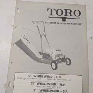 Toro Parts Catalog List Manual Reference Drawing 19 21” Whirlwind Hp Sp 20221