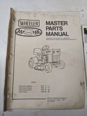 Wheeler Parts Catalog List Manual Book Master Gran Prix 1973-75 Mower Tractor