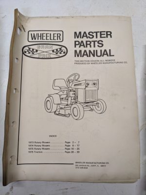 Wheeler Parts Catalog List Manual Book Master Gran Prix 1973-75 Mower Tractors