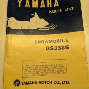 Original Yamaha Parts List Book Model Gs338G 1974 884-28198-H0 Snowmobile Manual