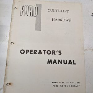 Ford Culti-Lift Harrows Operators Manual Tractor 208 Parts List Book Attachment