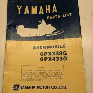 Original Yamaha Parts List Book Model Gpx338G Gpx433G 1974 888-28198-60 Manual