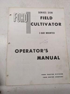 Ford Field Cultivators Operator Owner Parts List Manual Wing Model W 2 Bar 208