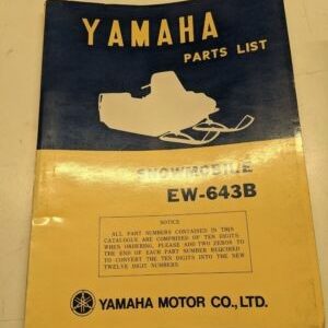 Original Yamaha Oem Parts List Book Model Ew-643B 1972 852-60 Snowmobile Manual