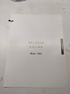 Ski-Doo Bombardier Snowmobile Parts List Manual Catalog B S L 23 R 1965 Section