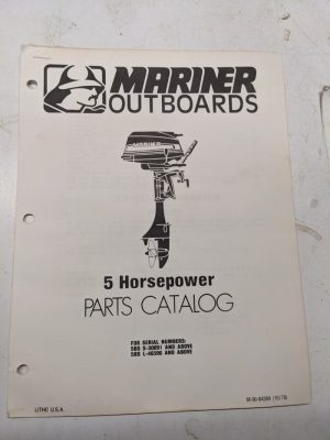Mariner Outboard Boat Motor Parts List Book Catalog Manual 5 Hp 1978 54389