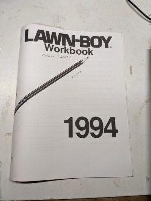 Lawn Boy Workbook 1994 Training Service Sales Test Questions