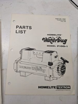 Homelite Parts List Book Manual Catalog Waterbug Pump P100-1