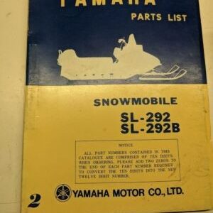 Original Yamaha Oem Parts List Book Model Sl292 Sl292B 1971 Snowmobile Manual