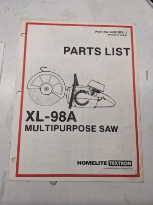 Homelite Parts List Book Manual Catalog Xl 98 A Multi Purpose Saw Rev3