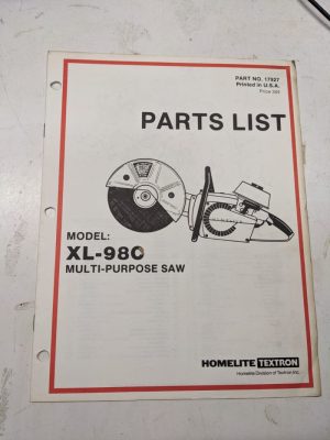 Homelite Parts List Book Manual Catalog Xl 98 C Multi Purpose Saw
