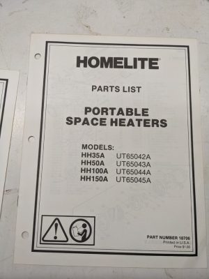 Homelite Parts List Book Manual Catalog Hh 35 50 100 150 A Space Heater