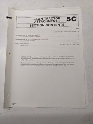 Gilson Mower Operator Owner Manual Service Install 38” 52080 1 2 A B C D 1986