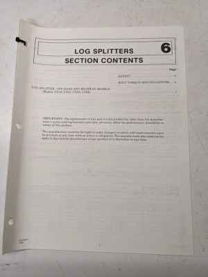 Gilson Operator Owner Manual Service Setup Log Splitter 57000 5 61986